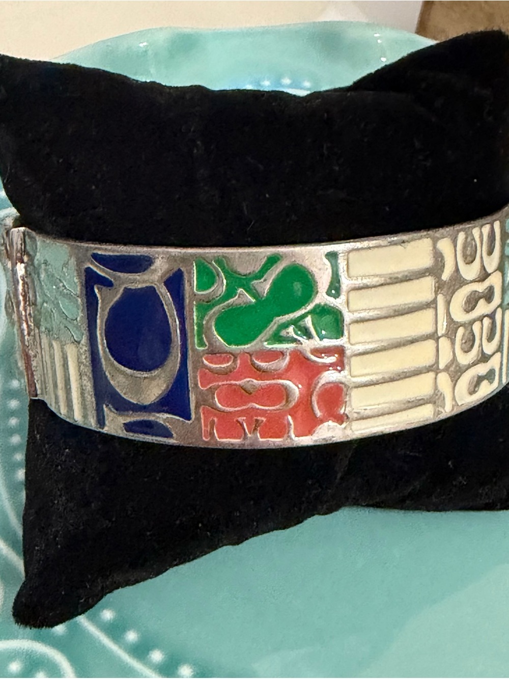 Coach Y2K Multicolor Patchwork Enamel Statement Cuff Bracelet
